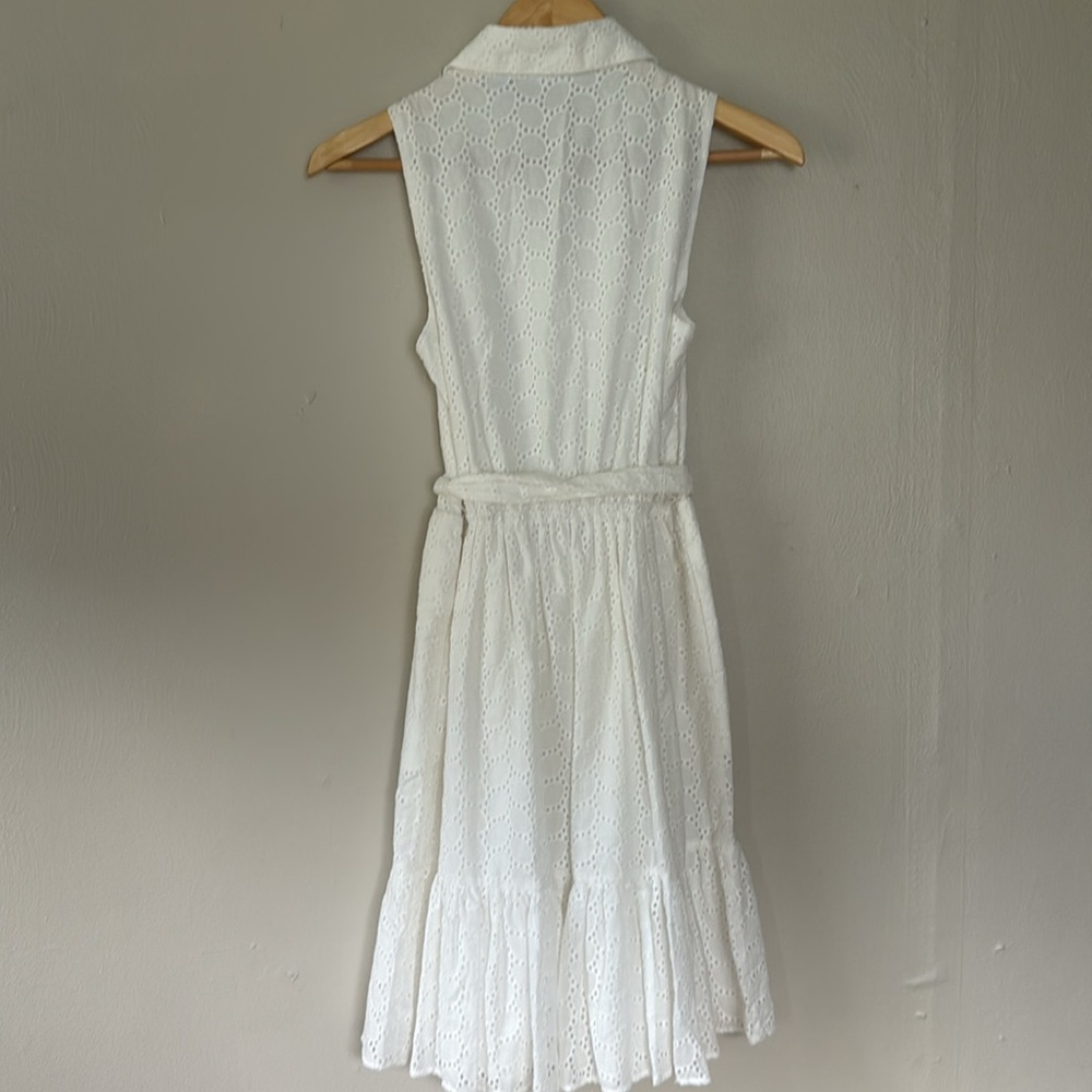 Draper James White Sleeveless eyelet Sundress with Notched Collar XS - Picture 5 of 7